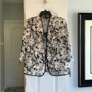 Stunning black and white evening jacket & shirt set